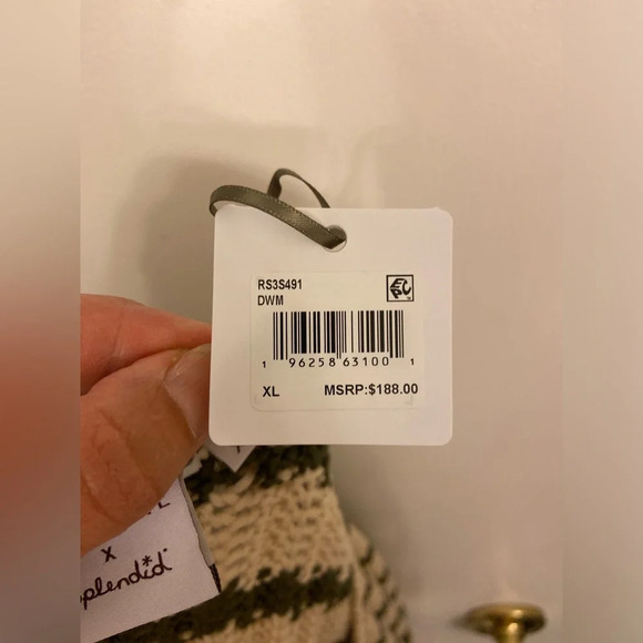 NWT Splendid x Rachelove Striped Reversible Cardigan Green & Cream Size XL - Picture 8 of 10